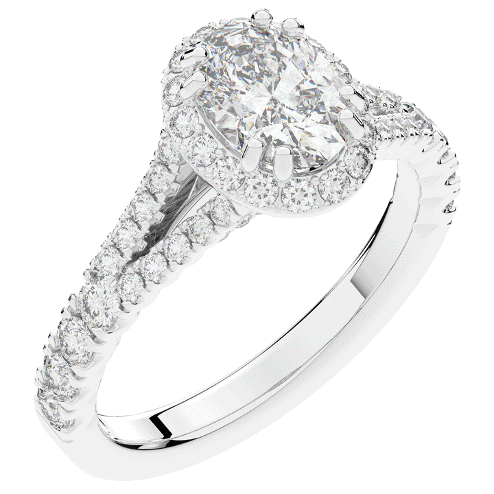 1.60CT.TW OVAL LAB DIAMOND ENGAGEMENT RING - Nazarelle