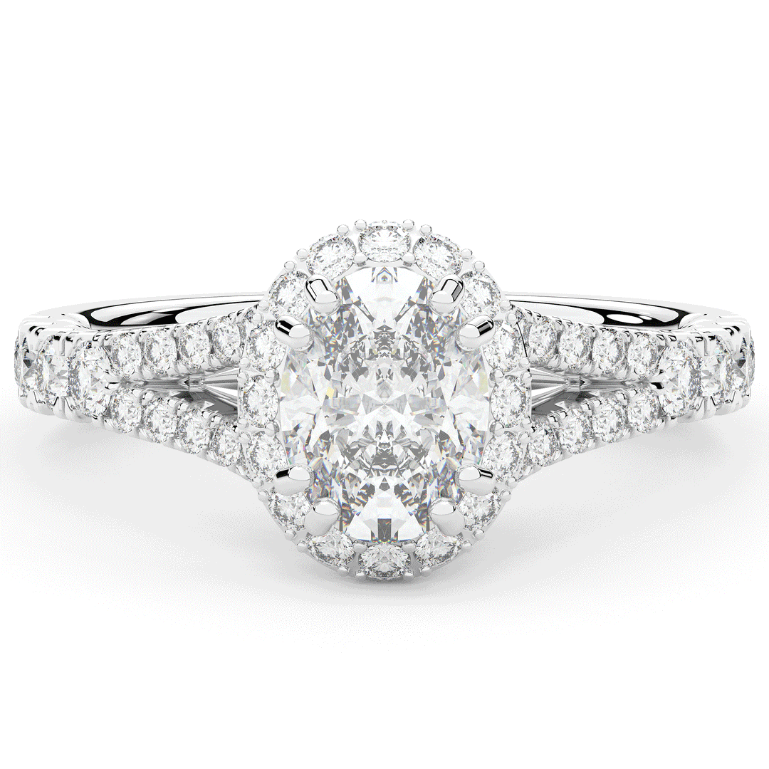 1.60CT.TW OVAL LAB DIAMOND ENGAGEMENT RING - Nazarelle