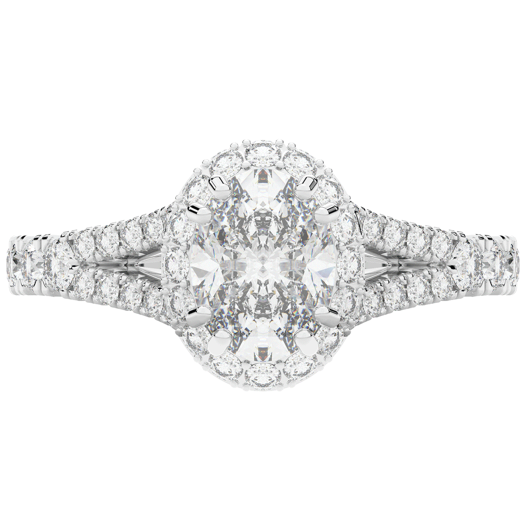 1.60CT.TW OVAL LAB DIAMOND ENGAGEMENT RING - Nazarelle