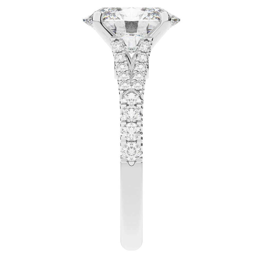 3.45CT.TW OVAL LAB DIAMOND ENGAGEMENT RING - Nazarelle