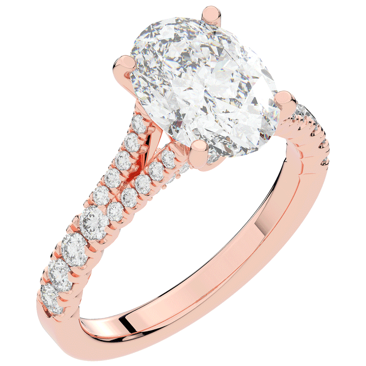 3.45CT.TW OVAL LAB DIAMOND ENGAGEMENT RING - Nazarelle