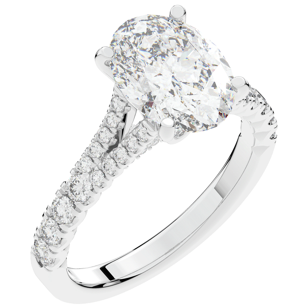 3.45CT.TW OVAL LAB DIAMOND ENGAGEMENT RING - Nazarelle