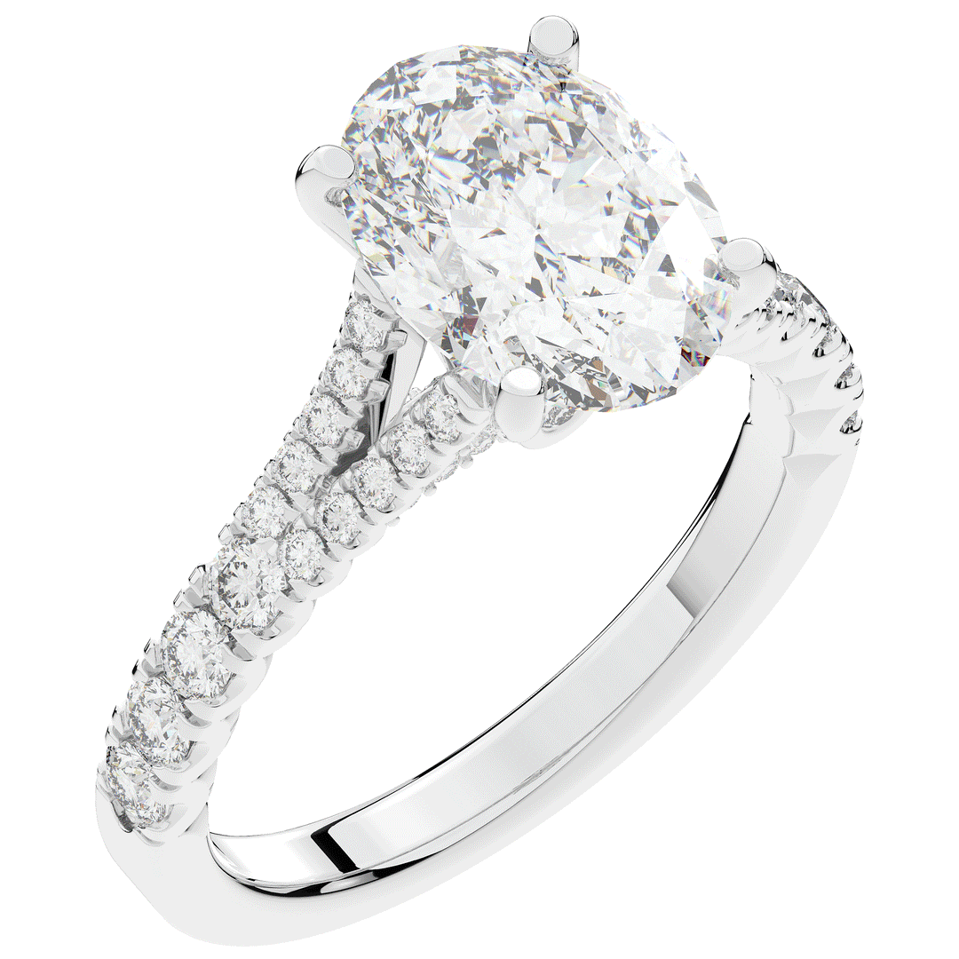 3.45CT.TW OVAL LAB DIAMOND ENGAGEMENT RING - Nazarelle