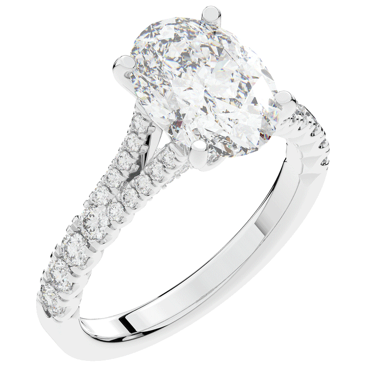 3.45CT.TW OVAL LAB DIAMOND ENGAGEMENT RING - Nazarelle