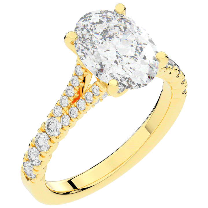 3.45CT.TW OVAL LAB DIAMOND ENGAGEMENT RING - Nazarelle