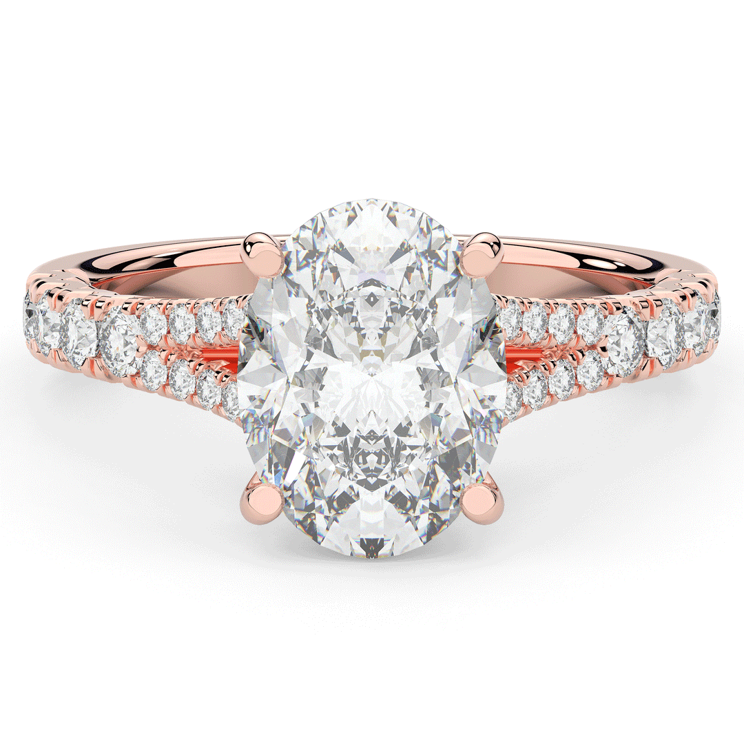 3.45CT.TW OVAL LAB DIAMOND ENGAGEMENT RING - Nazarelle