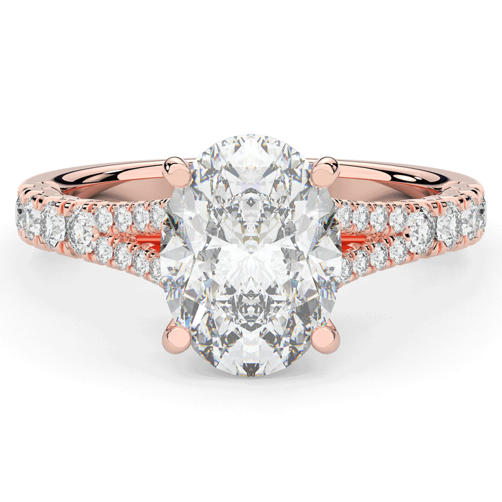 3.45CT.TW OVAL LAB DIAMOND ENGAGEMENT RING - Nazarelle