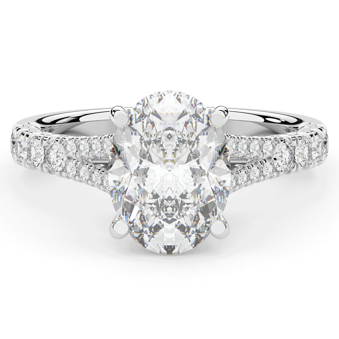3.45CT.TW OVAL LAB DIAMOND ENGAGEMENT RING - Nazarelle