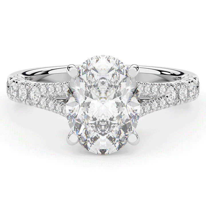 3.45CT.TW OVAL LAB DIAMOND ENGAGEMENT RING - Nazarelle