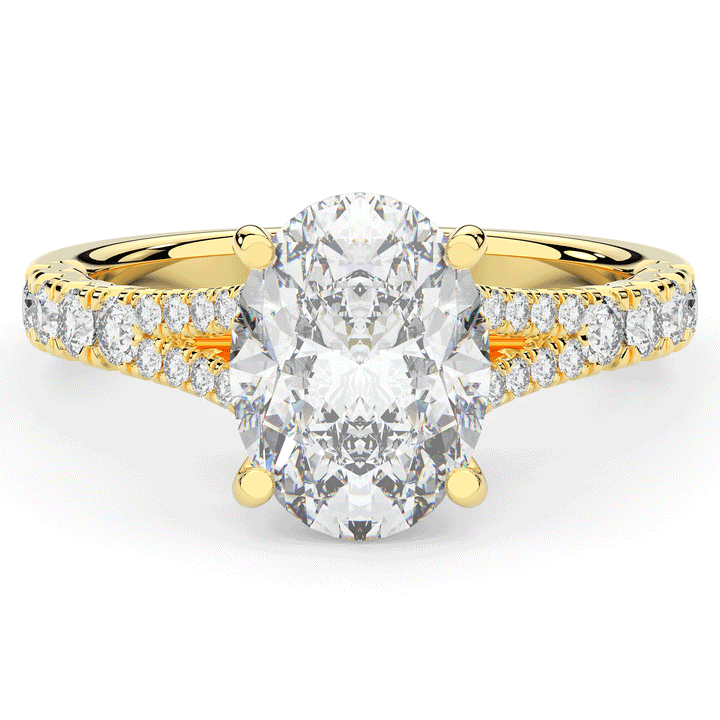 3.45CT.TW OVAL LAB DIAMOND ENGAGEMENT RING - Nazarelle