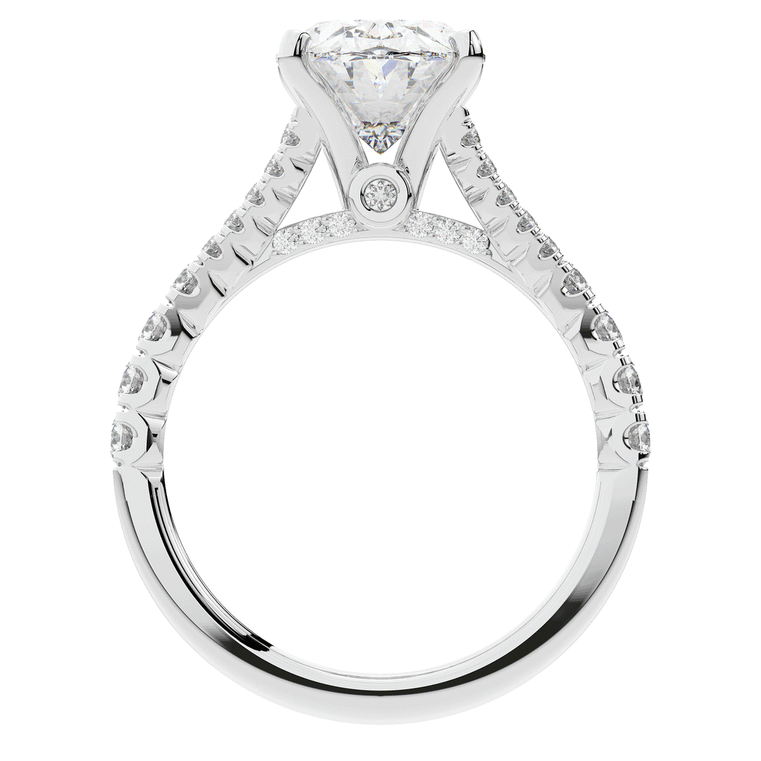 3.45CT.TW OVAL LAB DIAMOND ENGAGEMENT RING - Nazarelle