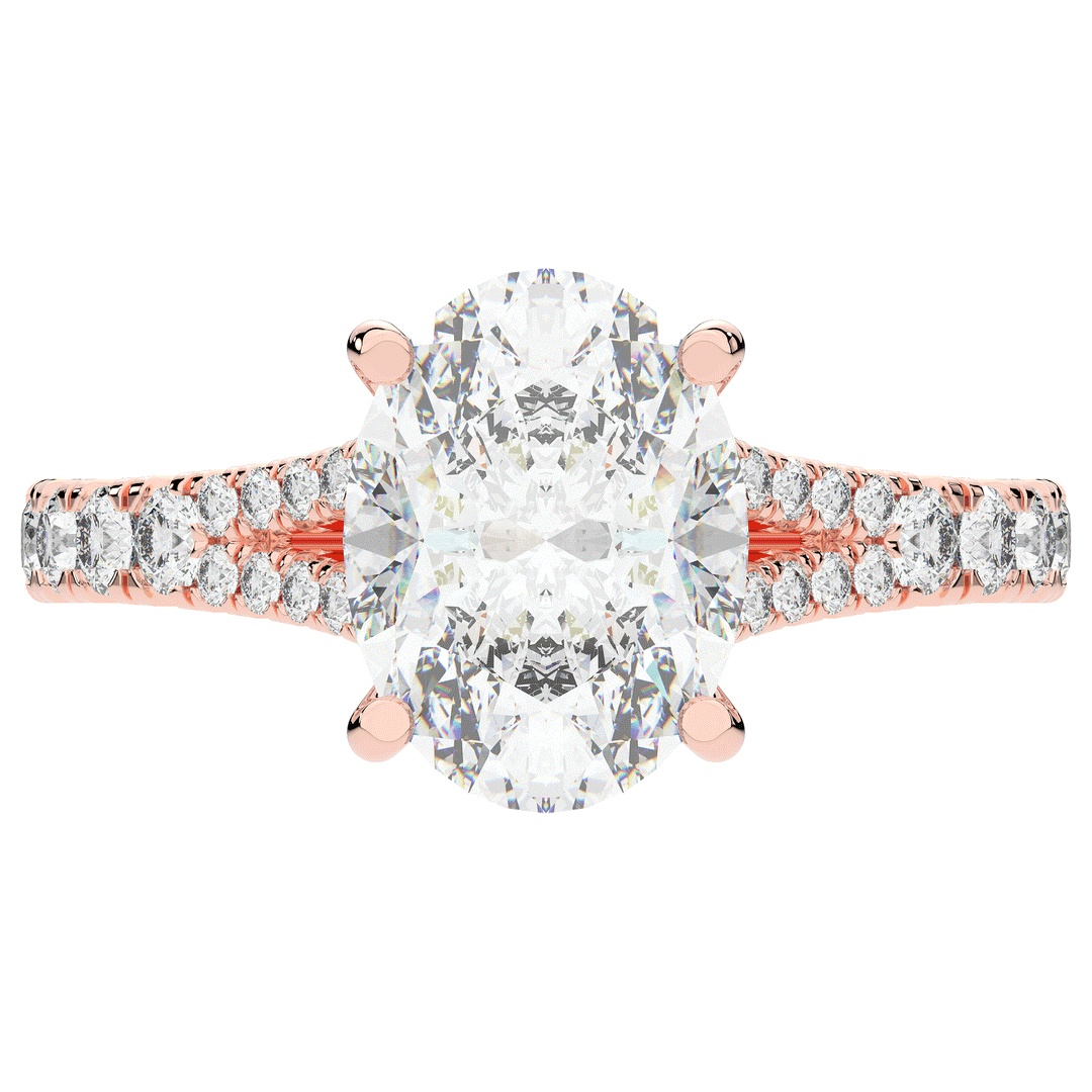 3.45CT.TW OVAL LAB DIAMOND ENGAGEMENT RING - Nazarelle