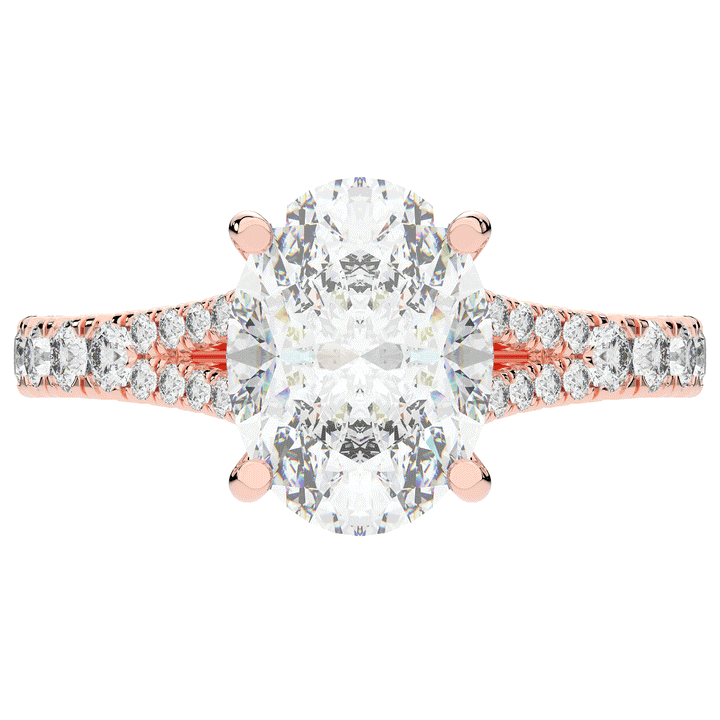 3.45CT.TW OVAL LAB DIAMOND ENGAGEMENT RING - Nazarelle