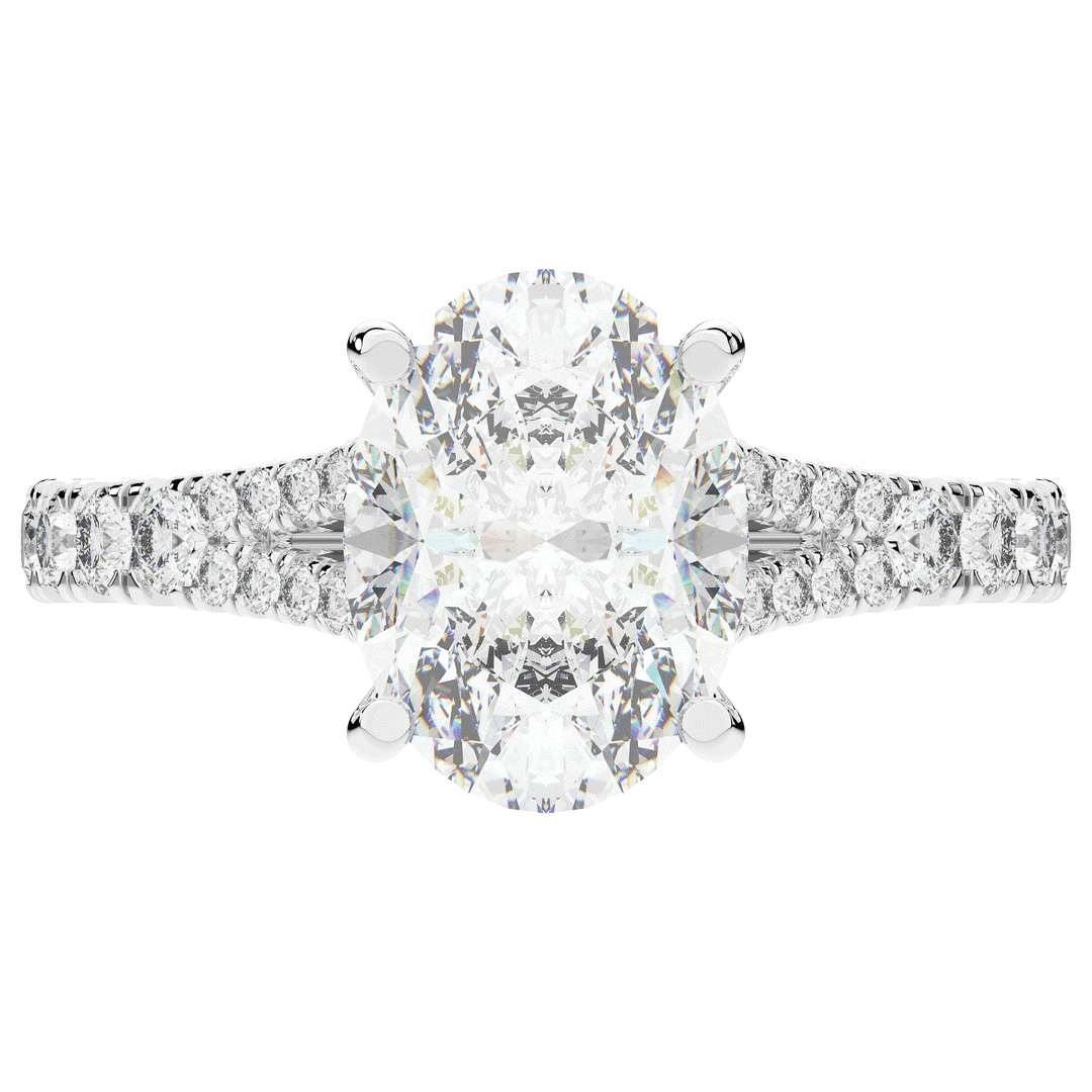 3.45CT.TW OVAL LAB DIAMOND ENGAGEMENT RING - Nazarelle
