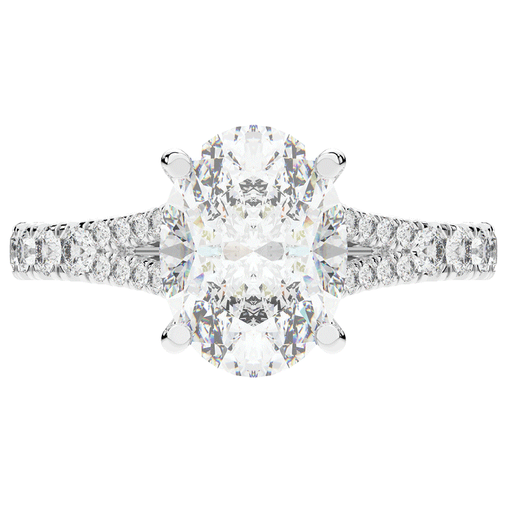 3.45CT.TW OVAL LAB DIAMOND ENGAGEMENT RING - Nazarelle