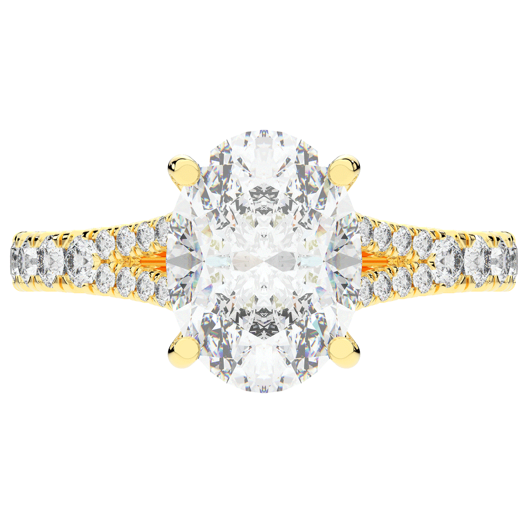 3.45CT.TW OVAL LAB DIAMOND ENGAGEMENT RING - Nazarelle