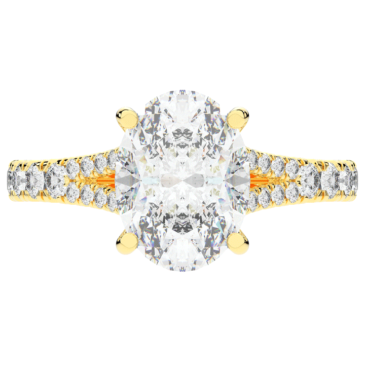 3.45CT.TW OVAL LAB DIAMOND ENGAGEMENT RING - Nazarelle