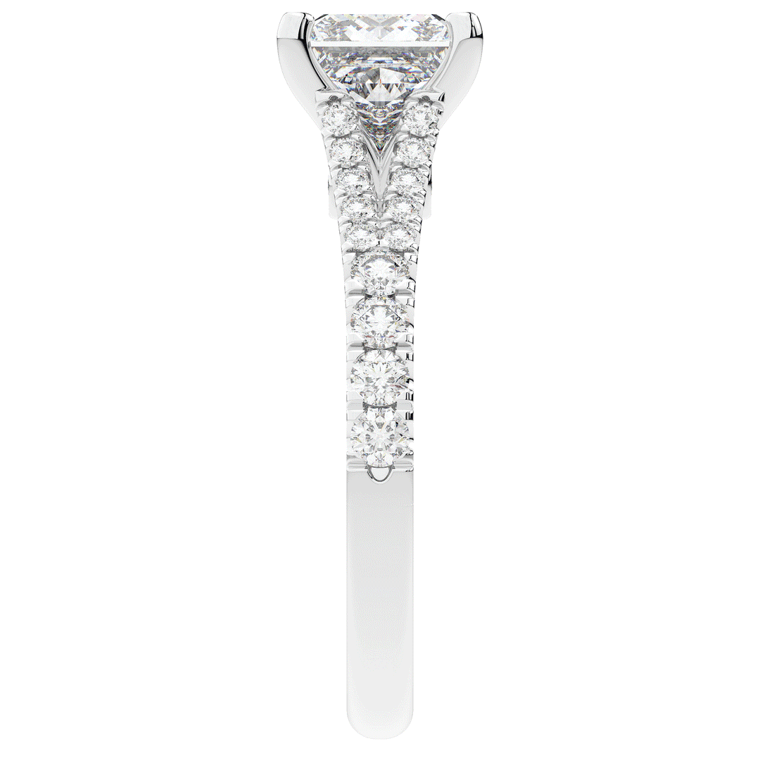 2.45CT.TW PRINCESS LAB DIAMOND ENGAGEMENT RING - Nazarelle
