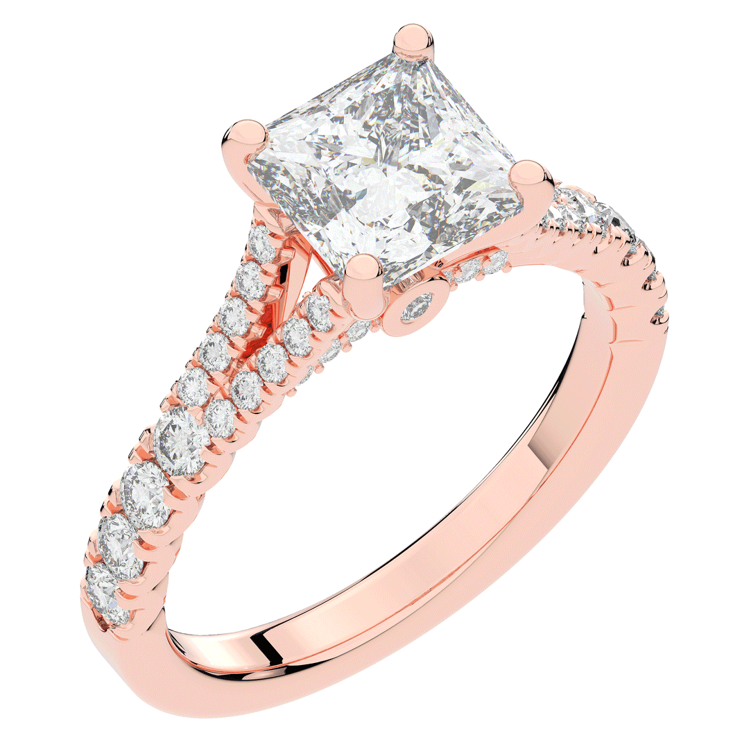 2.45CT.TW PRINCESS LAB DIAMOND ENGAGEMENT RING - Nazarelle