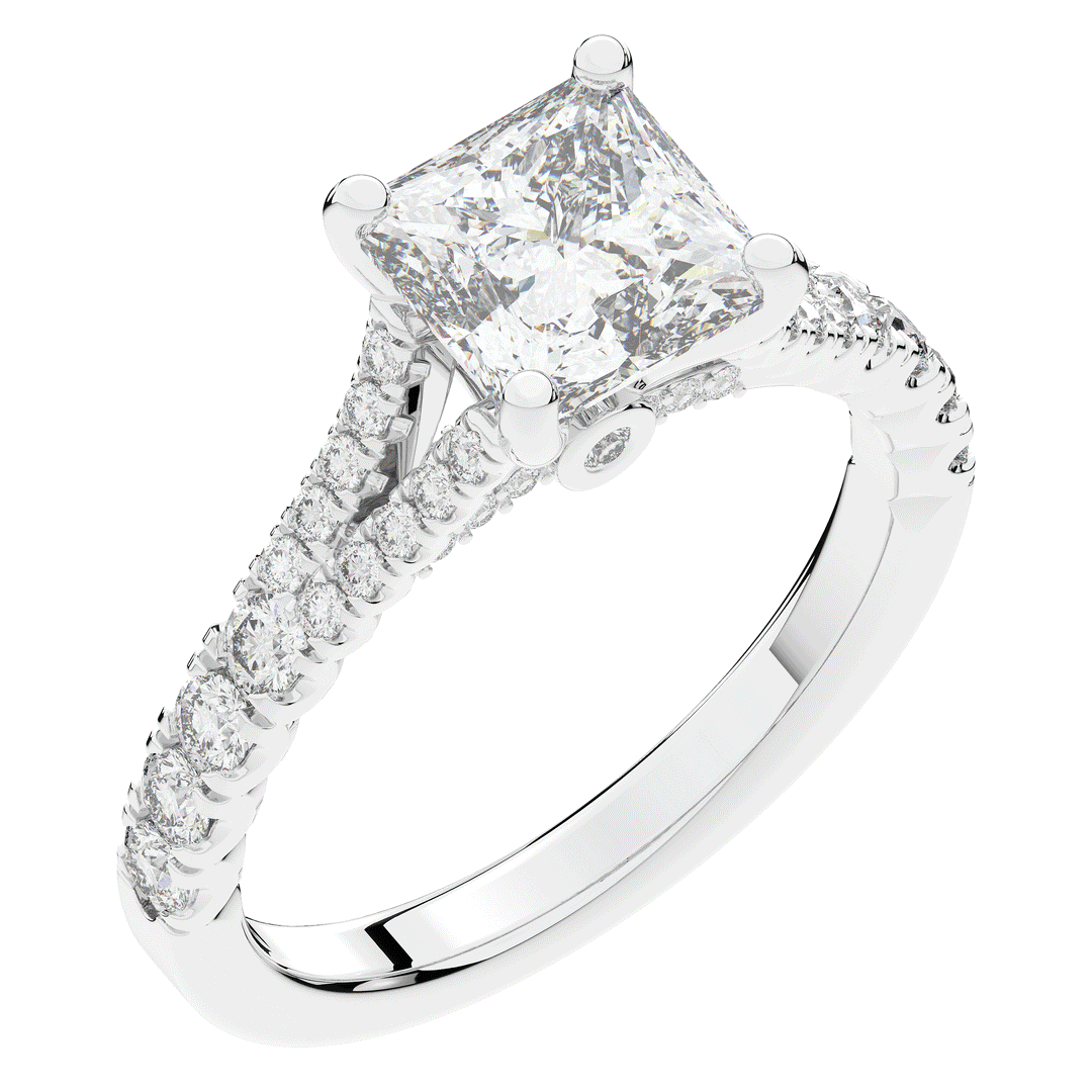2.45CT.TW PRINCESS LAB DIAMOND ENGAGEMENT RING - Nazarelle