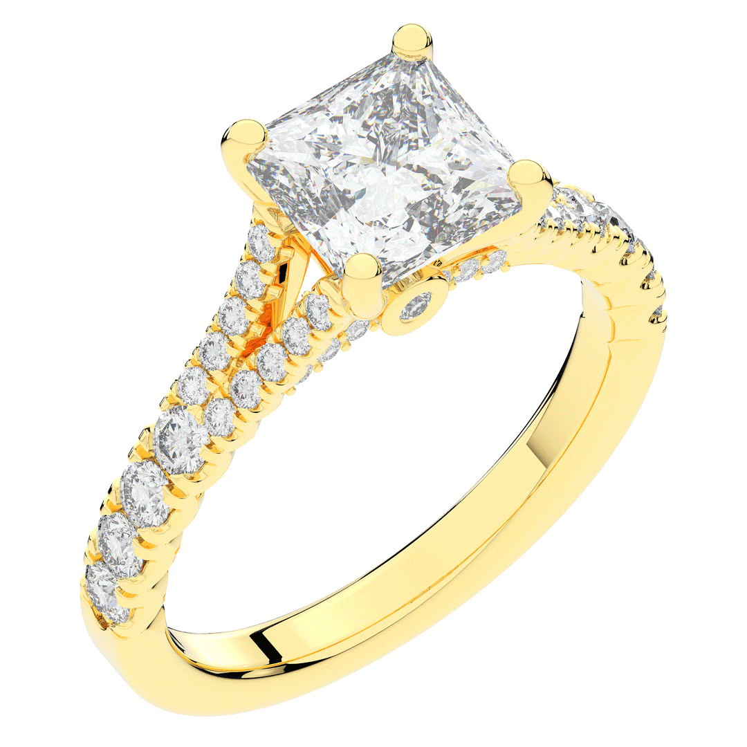 2.45CT.TW PRINCESS LAB DIAMOND ENGAGEMENT RING - Nazarelle