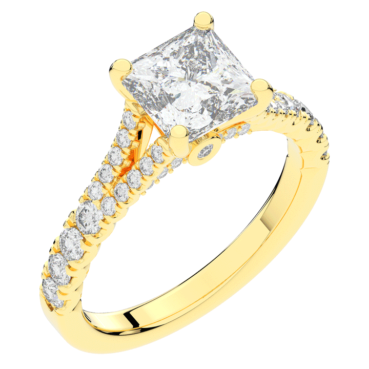 2.45CT.TW PRINCESS LAB DIAMOND ENGAGEMENT RING - Nazarelle