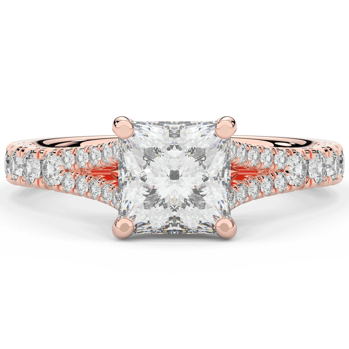 2.45CT.TW PRINCESS LAB DIAMOND ENGAGEMENT RING - Nazarelle