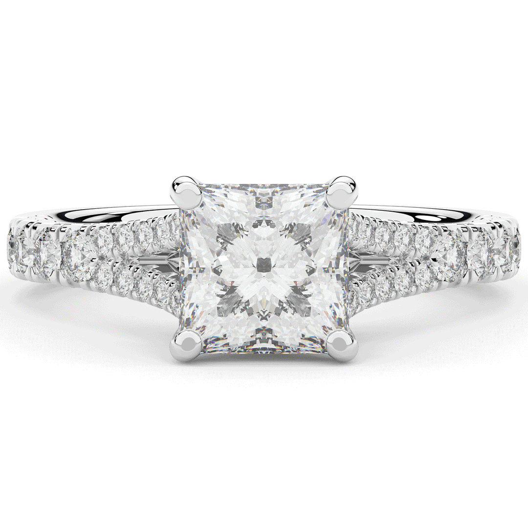 2.45CT.TW PRINCESS LAB DIAMOND ENGAGEMENT RING - Nazarelle