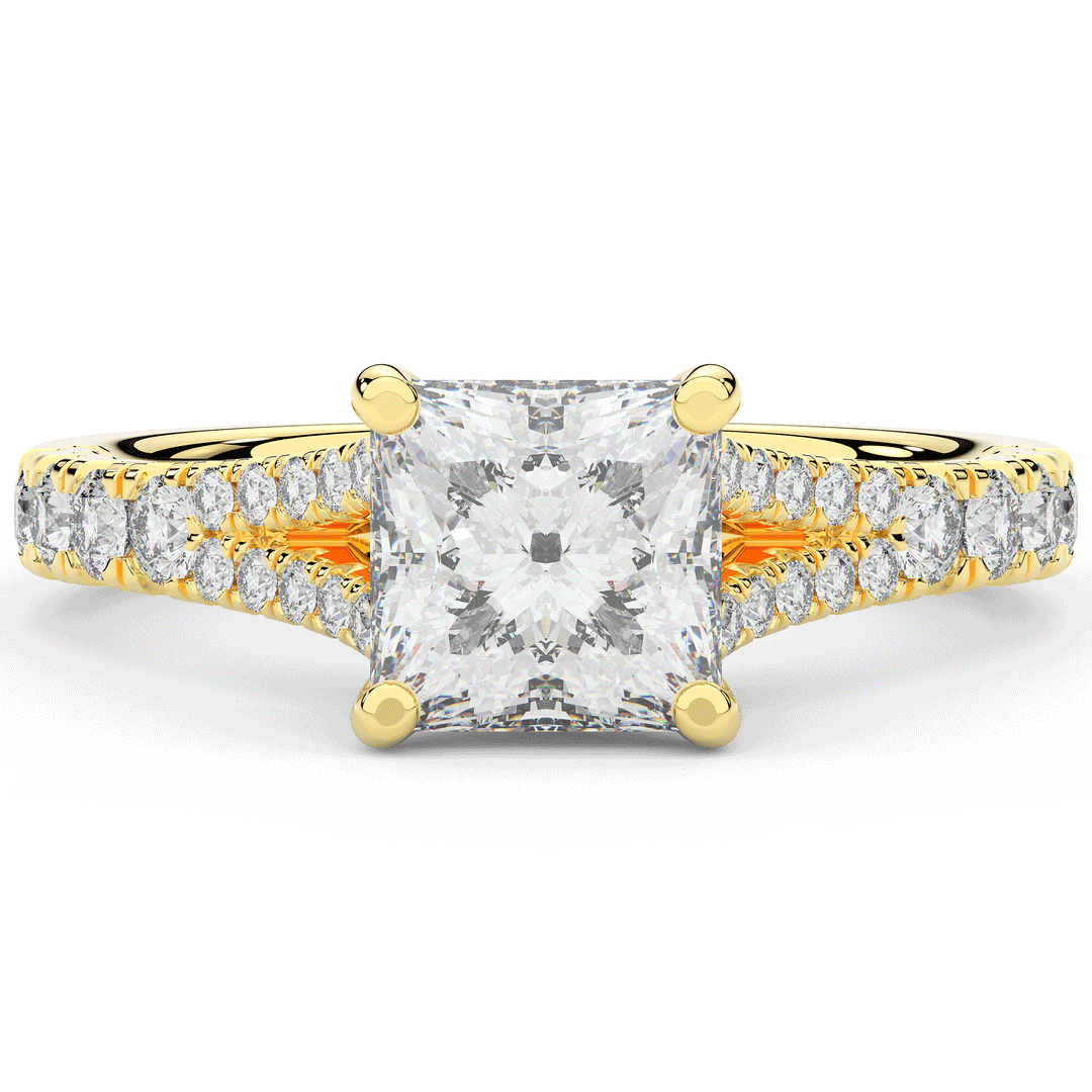 2.45CT.TW PRINCESS LAB DIAMOND ENGAGEMENT RING - Nazarelle