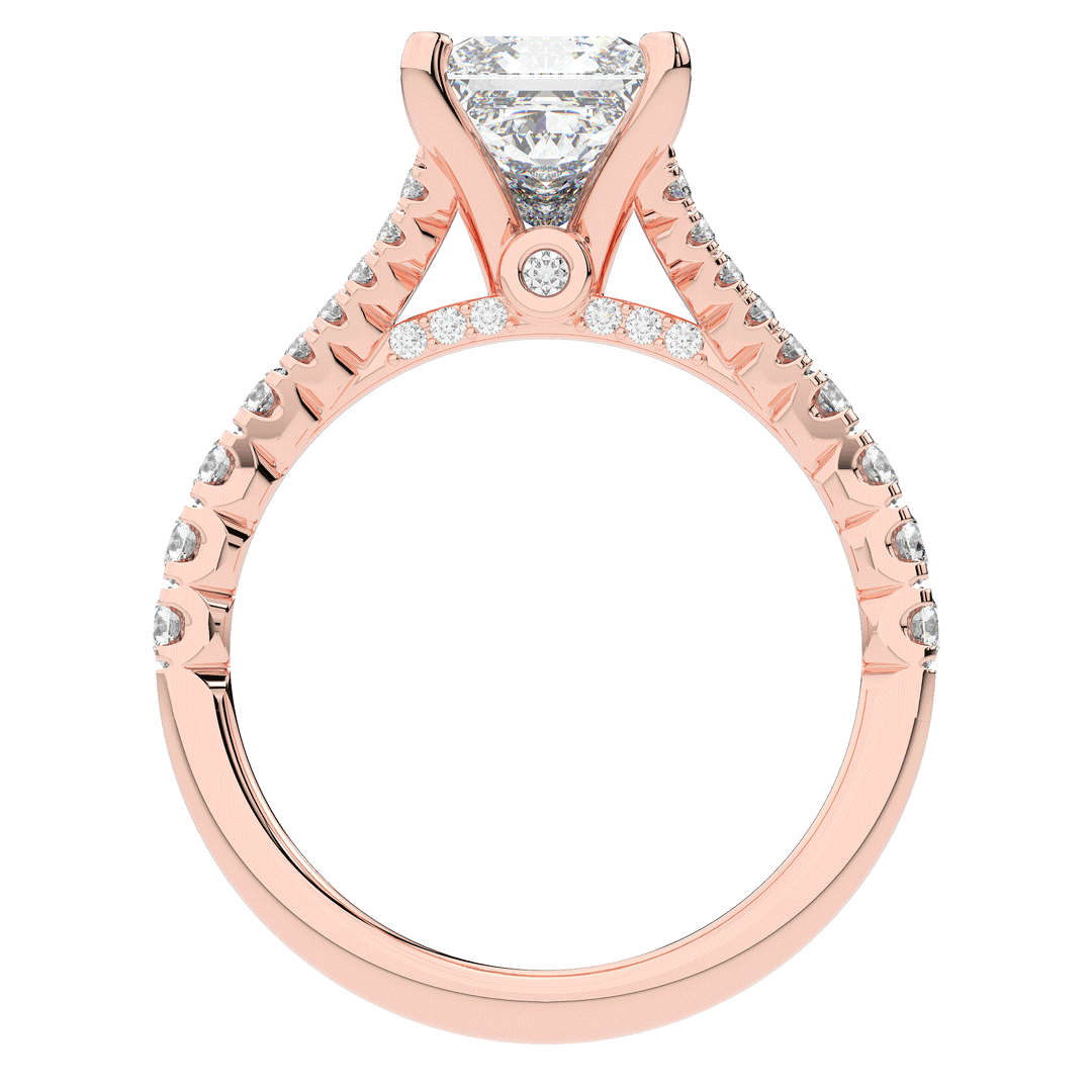 2.45CT.TW PRINCESS LAB DIAMOND ENGAGEMENT RING - Nazarelle