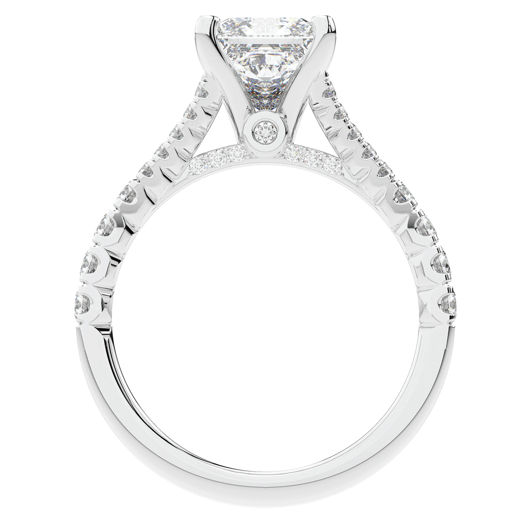 2.45CT.TW PRINCESS LAB DIAMOND ENGAGEMENT RING - Nazarelle