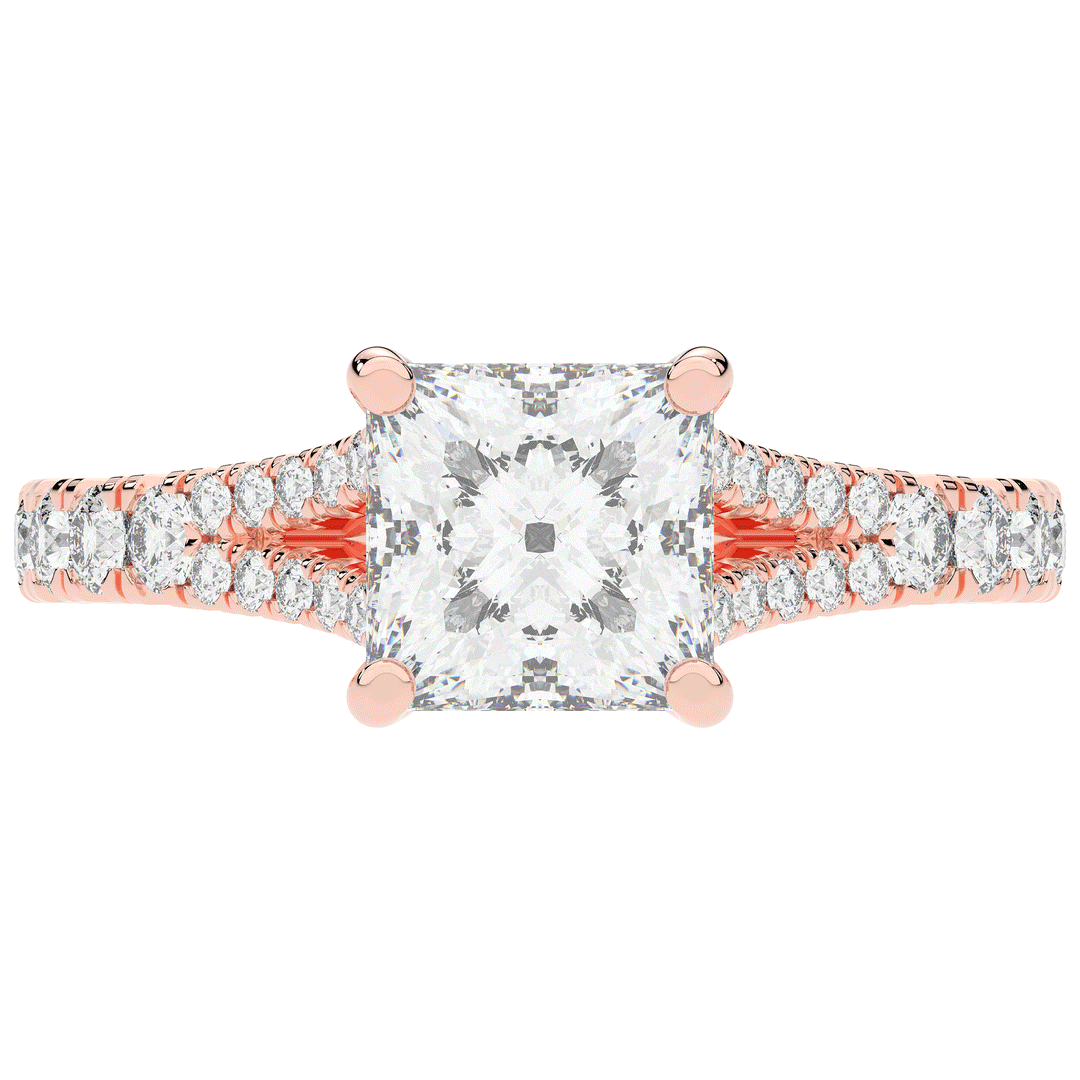 2.45CT.TW PRINCESS LAB DIAMOND ENGAGEMENT RING - Nazarelle