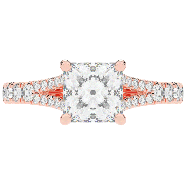 2.45CT.TW PRINCESS LAB DIAMOND ENGAGEMENT RING - Nazarelle