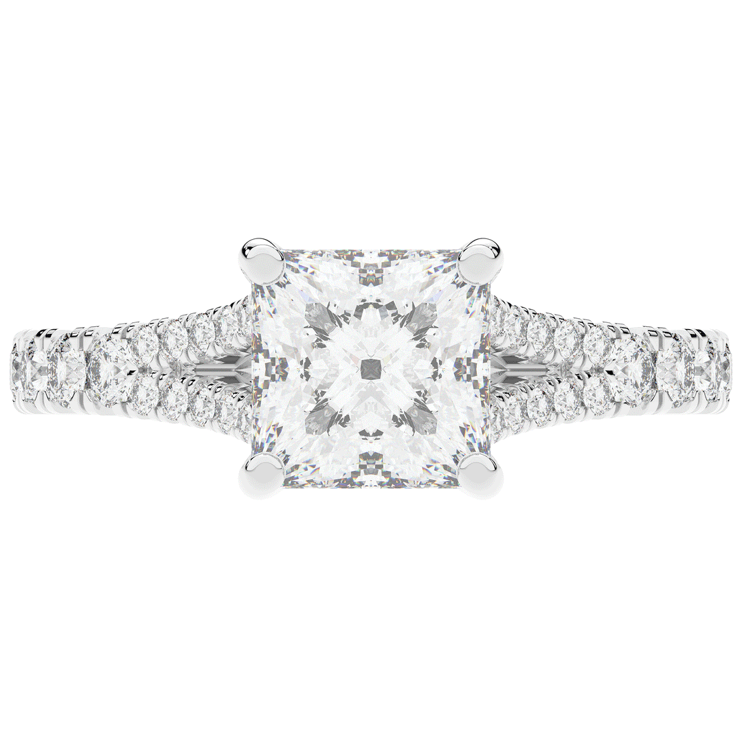 2.45CT.TW PRINCESS LAB DIAMOND ENGAGEMENT RING - Nazarelle