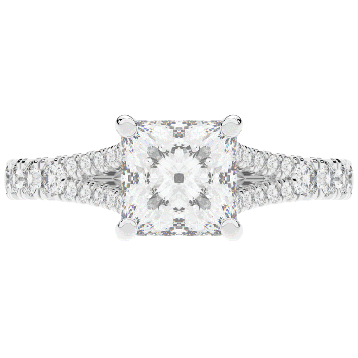 2.45CT.TW PRINCESS LAB DIAMOND ENGAGEMENT RING - Nazarelle