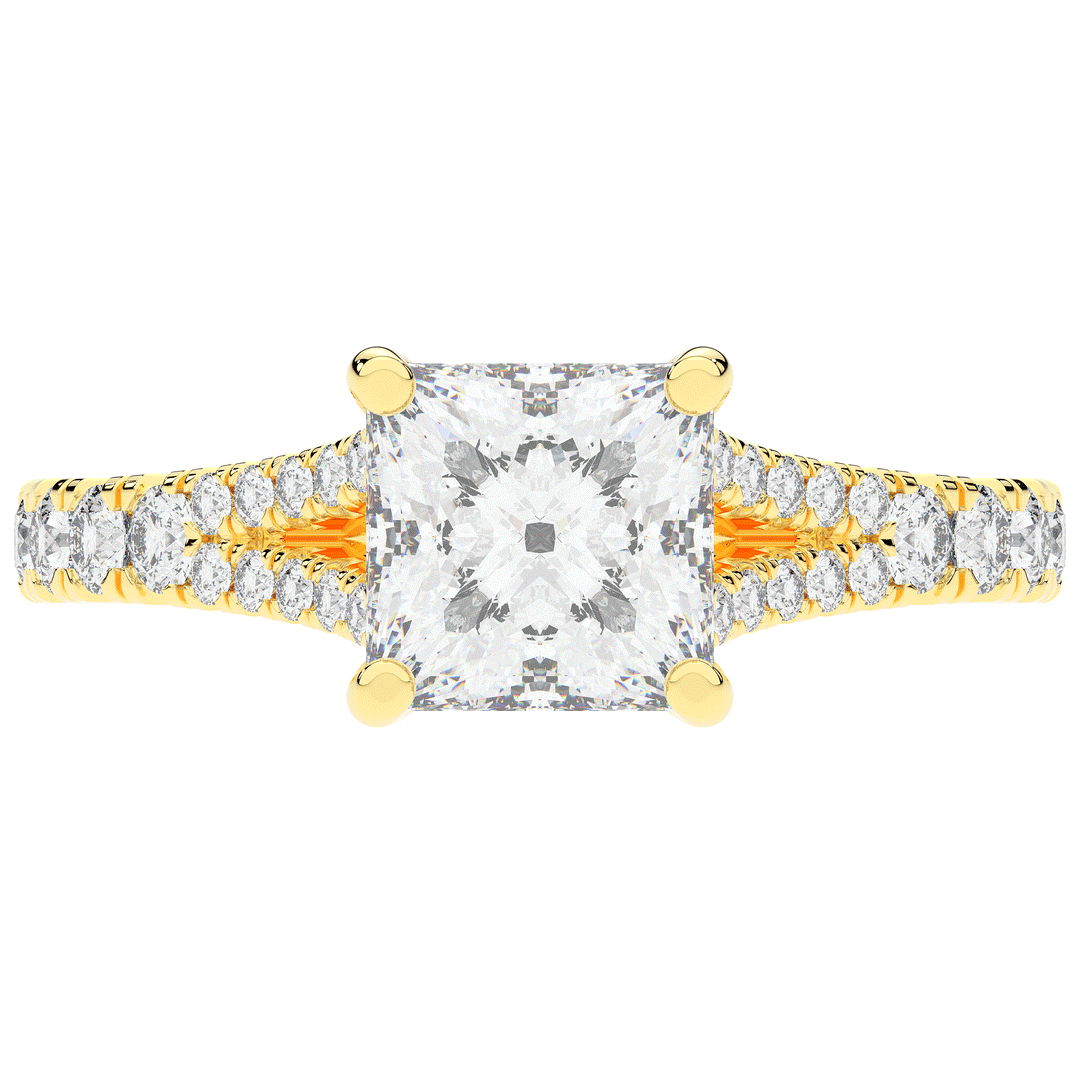 2.45CT.TW PRINCESS LAB DIAMOND ENGAGEMENT RING - Nazarelle