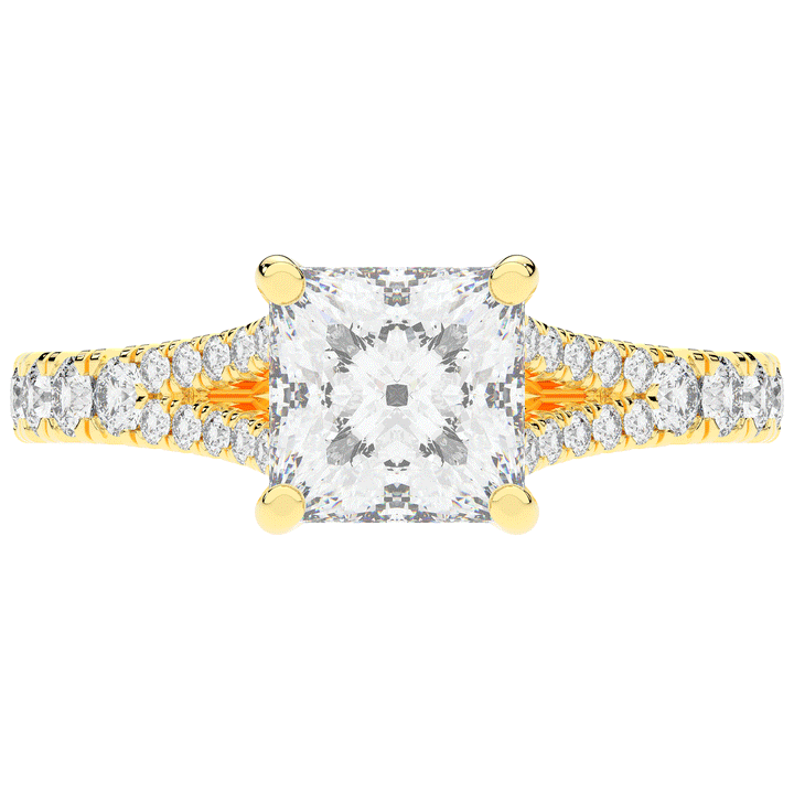 2.45CT.TW PRINCESS LAB DIAMOND ENGAGEMENT RING - Nazarelle