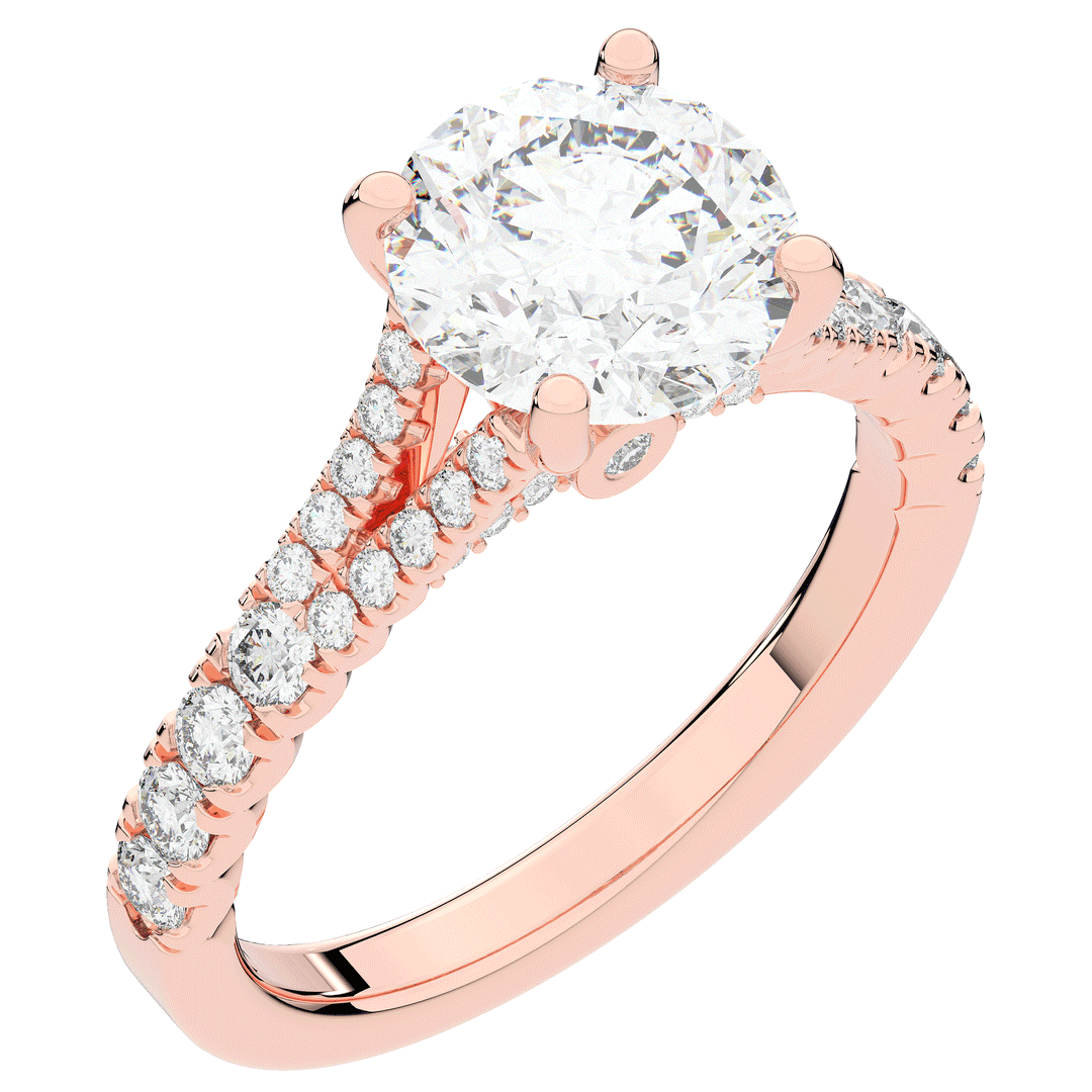 2.45CT.TW ROUND LAB DIAMOND ENGAGEMENT RING - Nazarelle