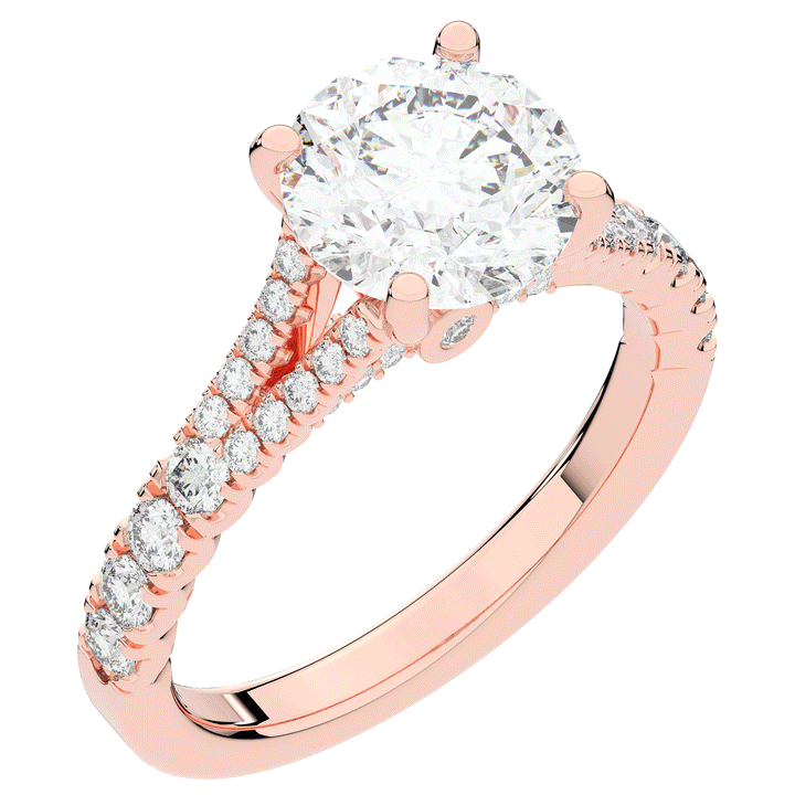 2.45CT.TW ROUND LAB DIAMOND ENGAGEMENT RING - Nazarelle