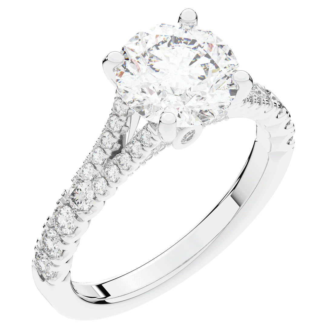 2.45CT.TW ROUND LAB DIAMOND ENGAGEMENT RING - Nazarelle