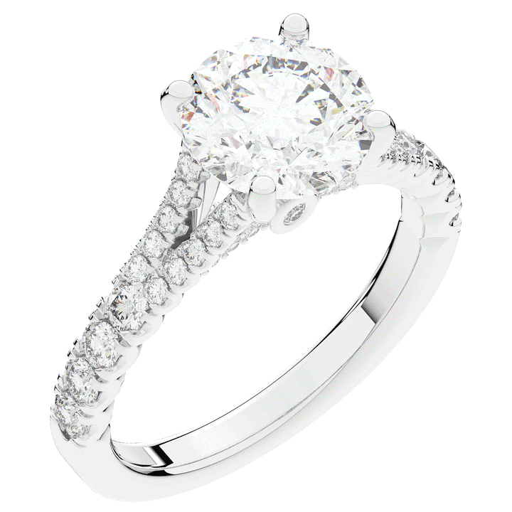 2.45CT.TW ROUND LAB DIAMOND ENGAGEMENT RING - Nazarelle