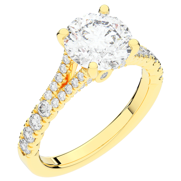 2.45CT.TW ROUND LAB DIAMOND ENGAGEMENT RING - Nazarelle