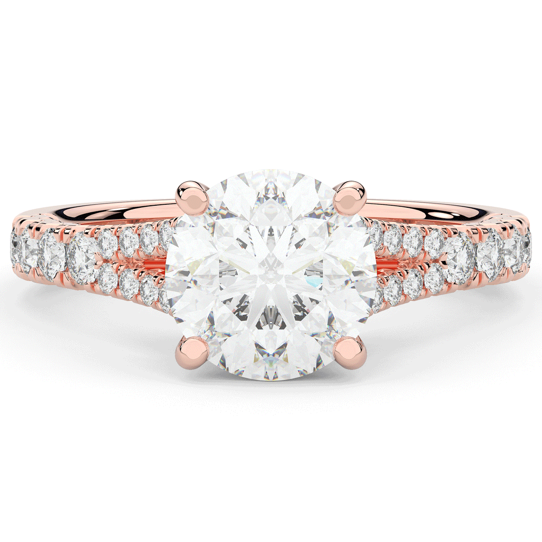 2.45CT.TW ROUND LAB DIAMOND ENGAGEMENT RING - Nazarelle