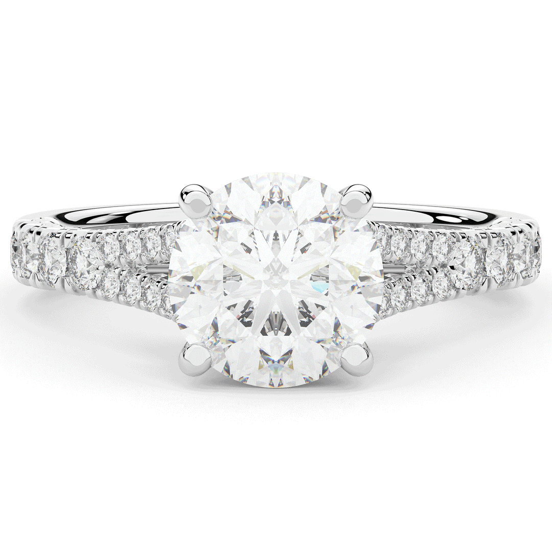 2.45CT.TW ROUND LAB DIAMOND ENGAGEMENT RING - Nazarelle