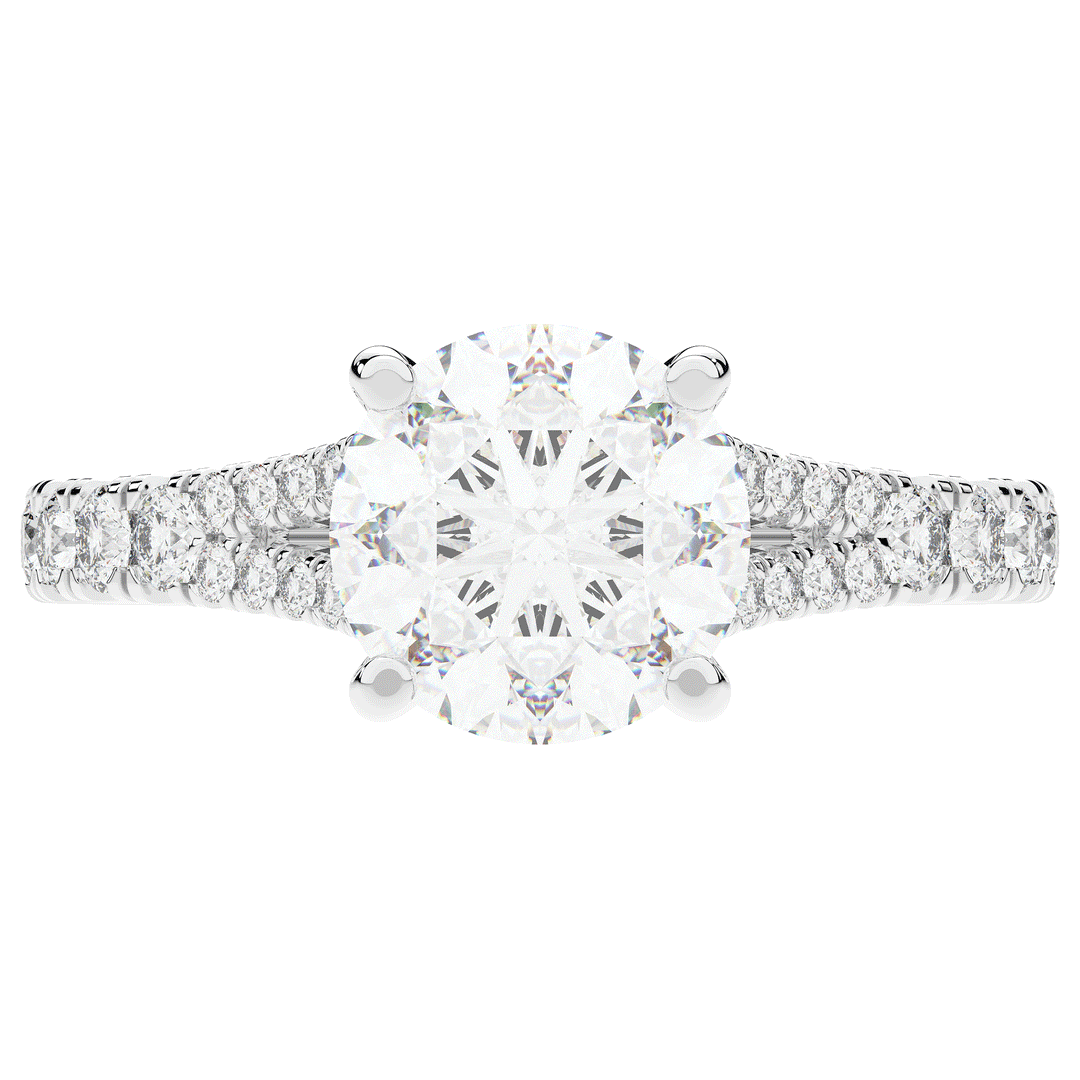 2.45CT.TW ROUND LAB DIAMOND ENGAGEMENT RING - Nazarelle