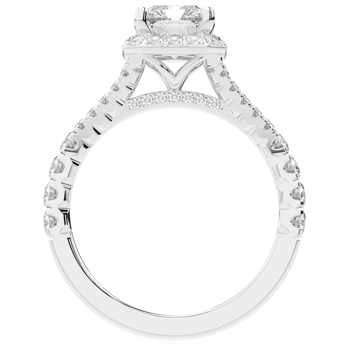 2.60CT.TW RADIANT LAB DIAMOND SPLIT SHANK HALO ENGAGEMENT RING - Nazarelle