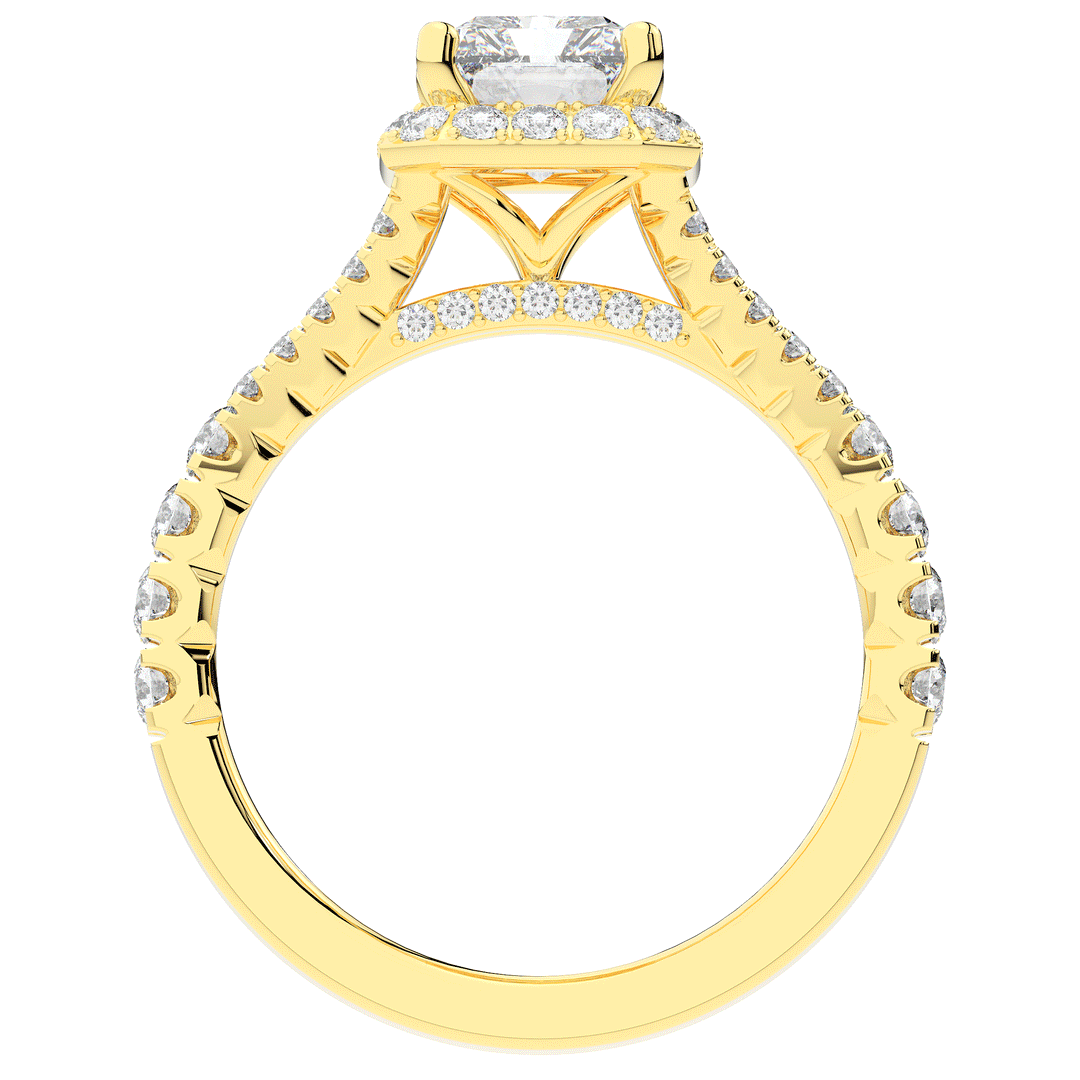 2.60CT.TW RADIANT LAB DIAMOND SPLIT SHANK HALO ENGAGEMENT RING - Nazarelle