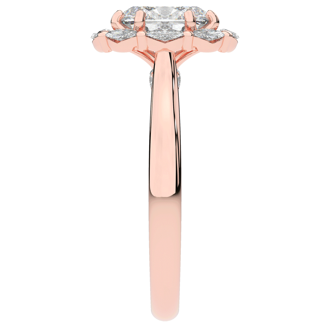 1.90CT.TW OVAL LAB DIAMOND HALO ENGAGEMENT RING - Nazarelle