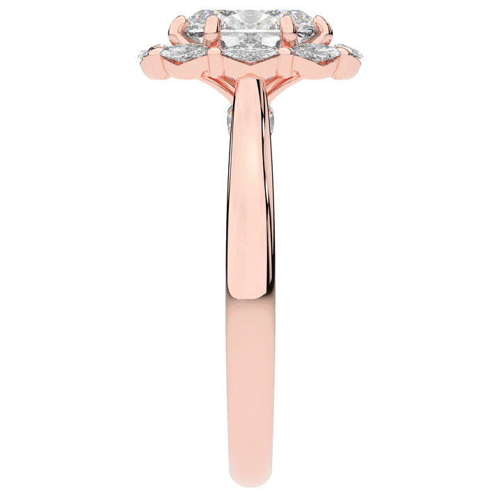 1.90CT.TW OVAL LAB DIAMOND HALO ENGAGEMENT RING - Nazarelle