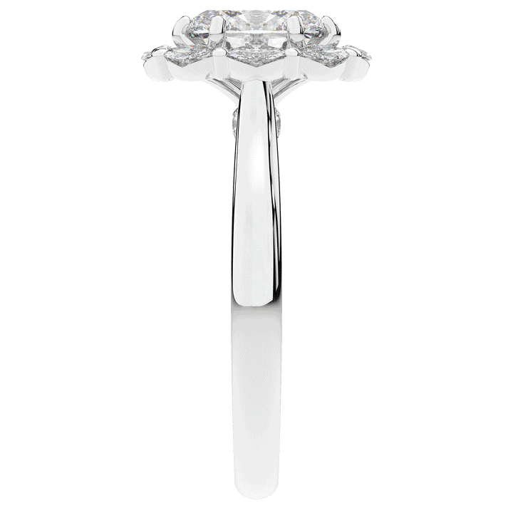 1.90CT.TW OVAL LAB DIAMOND HALO ENGAGEMENT RING - Nazarelle